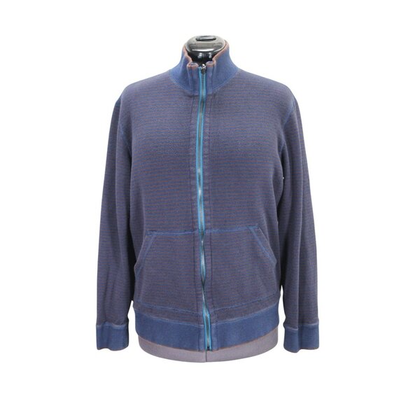 Robert Graham Full Zip Reversible Sweatshirt Men’s Size Large Knit‎ Mock Neck - Picture 1 of 16